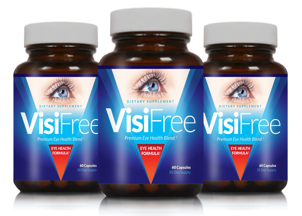 VisiFree eye health supplements 3-pack bottle