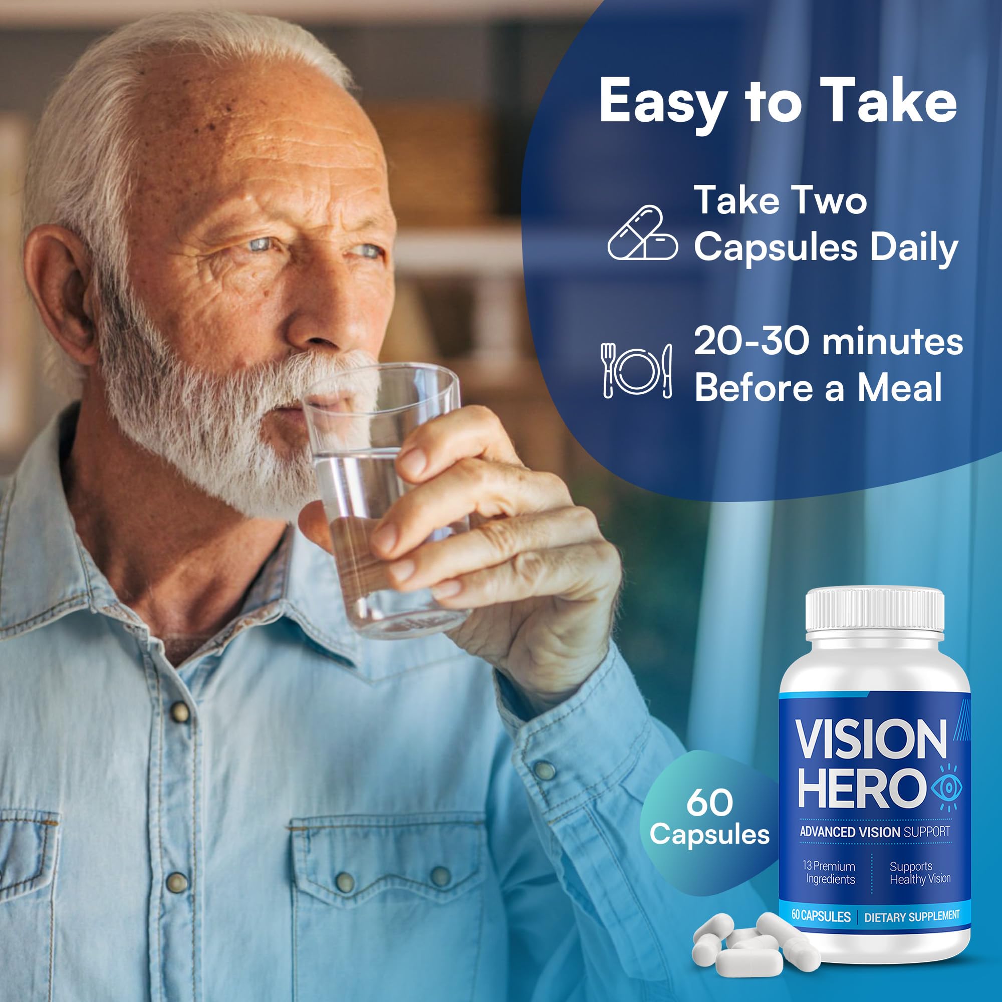 Packaging or label showcasing GMP considerations for Vision Hero