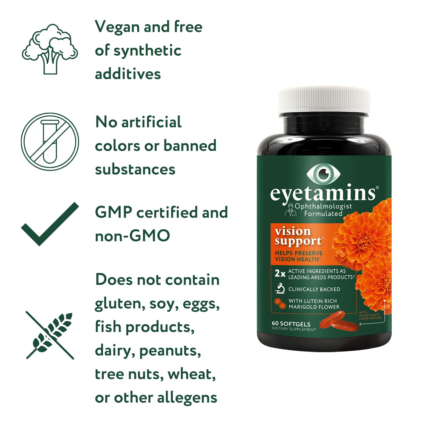 Person taking eyetamins Vision Support capsules