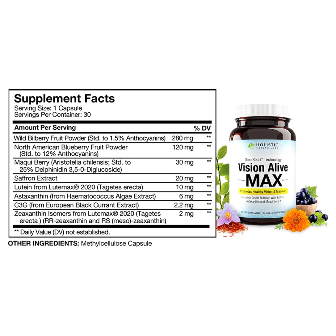 Vision Alive Max product label
