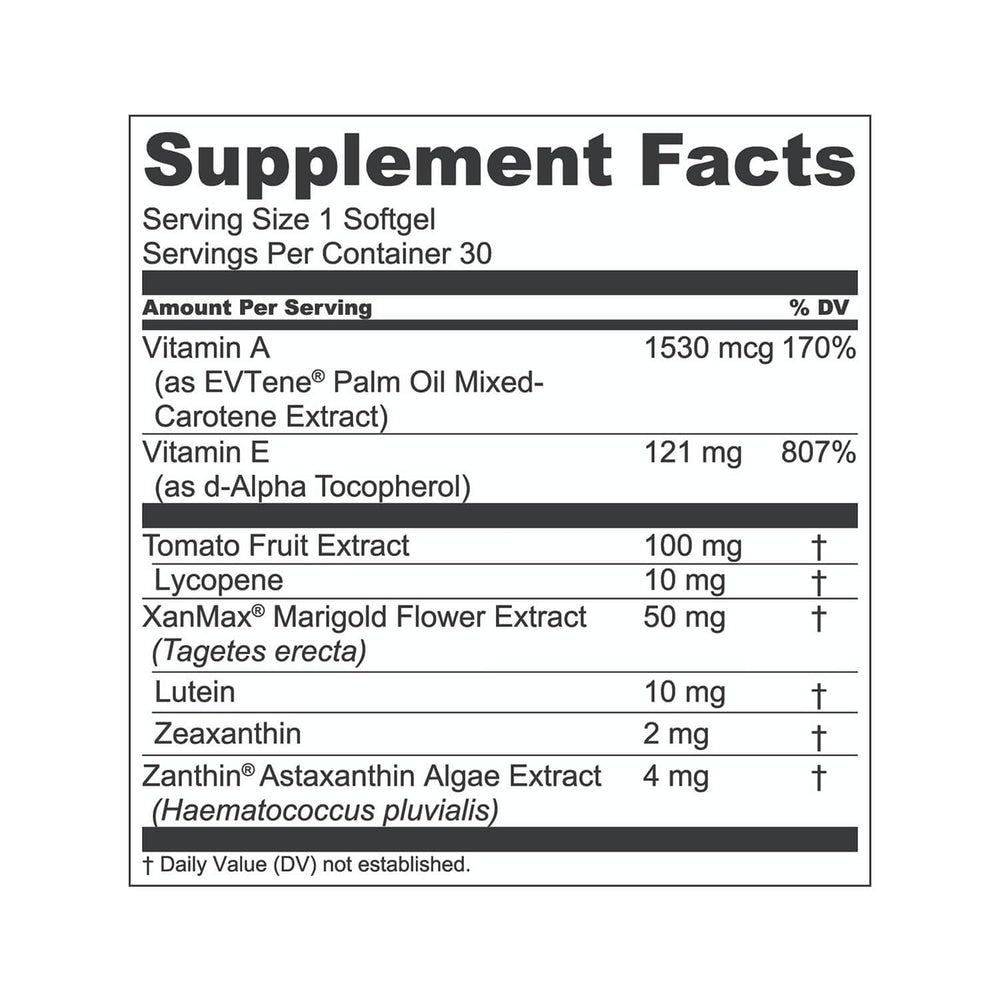 VisionMD Eye Vitamin CARMIS bottle - 30 softgels close-up