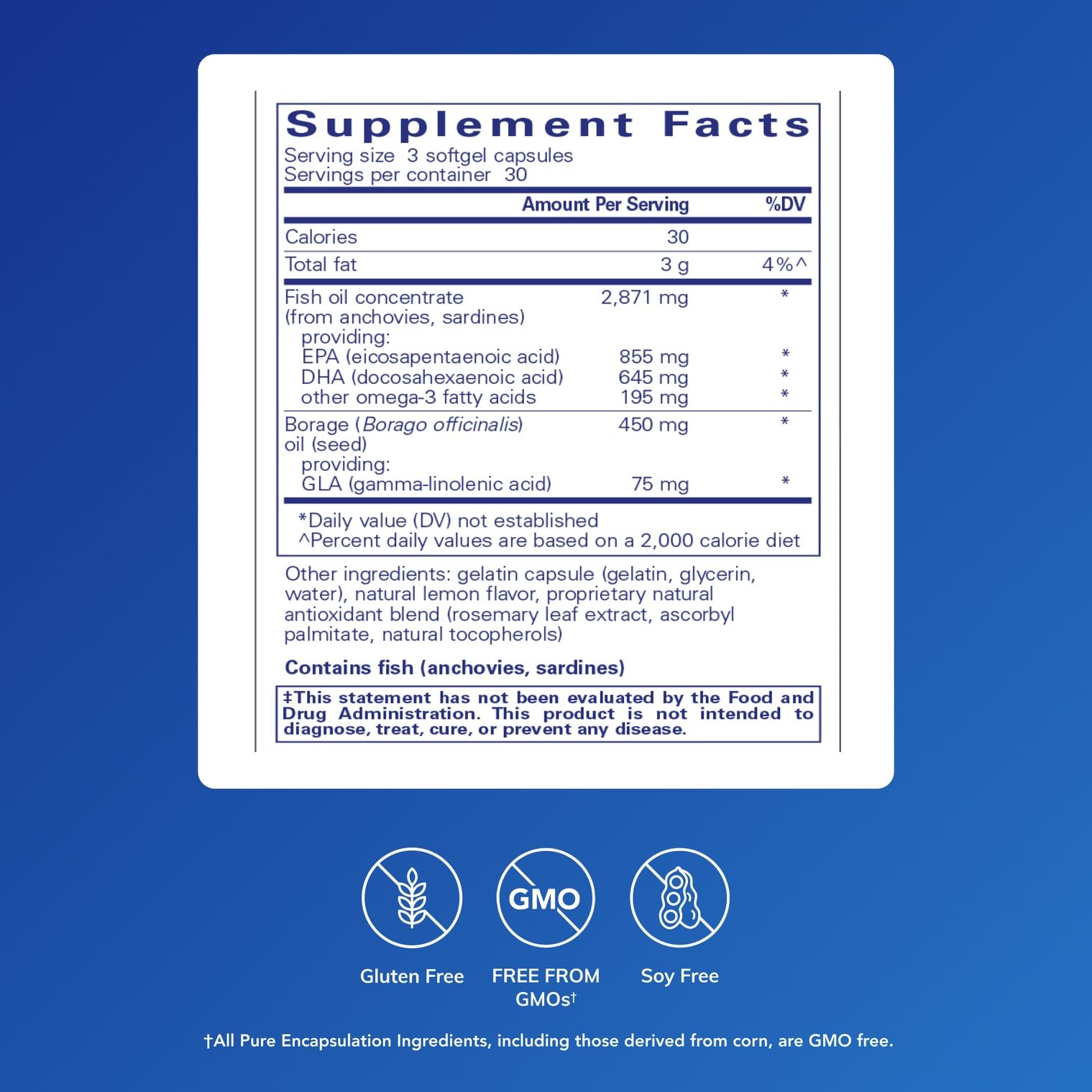 Front view of Pure Encapsulations VisionPro bottle on white background