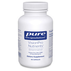 VisionPro Nutrients bottle label with Pure Encapsulations branding