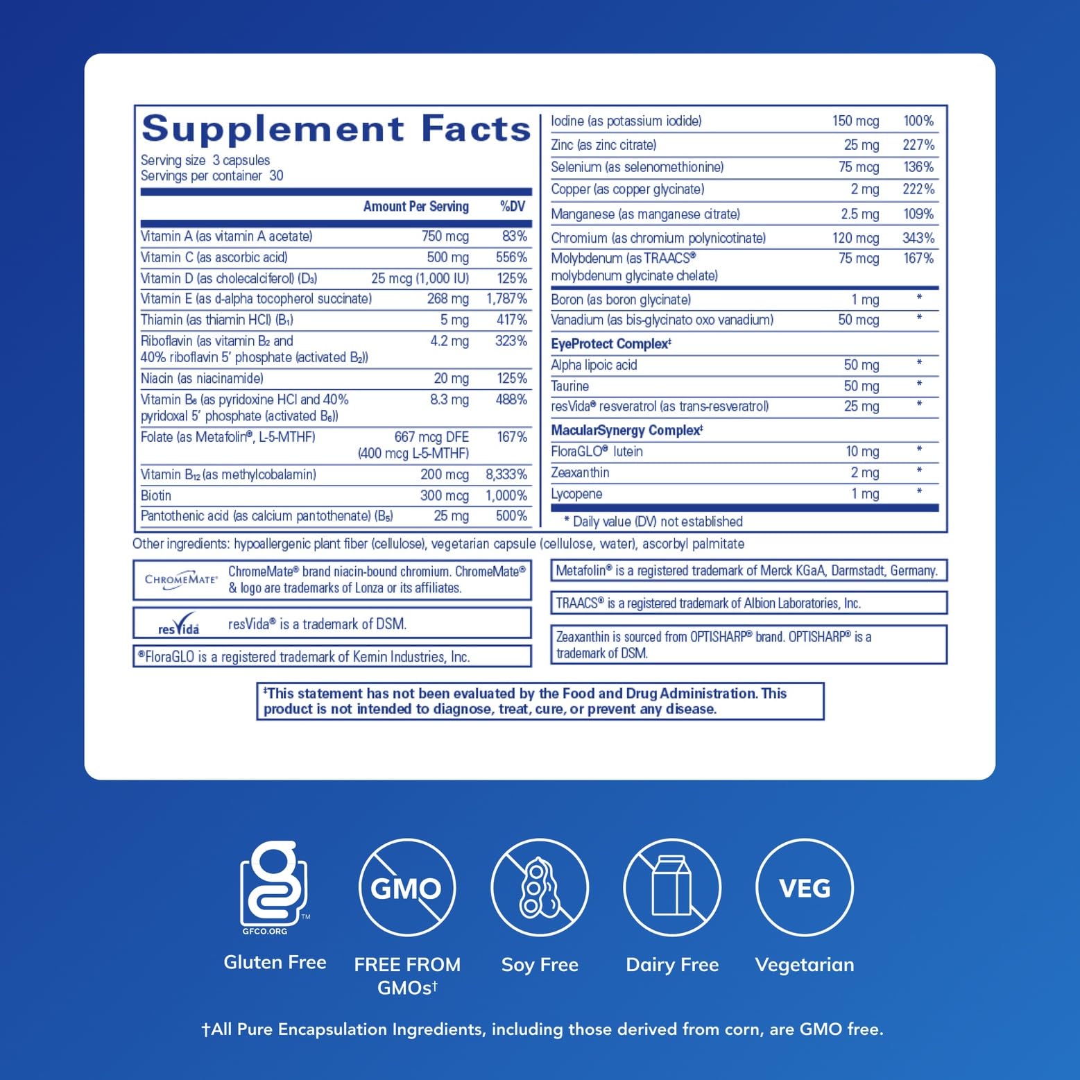 VisionPro Nutrients product packaging and box