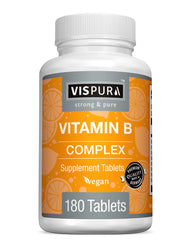 Vispura Vitamin B-Complex bottle with 180 vegan tablets