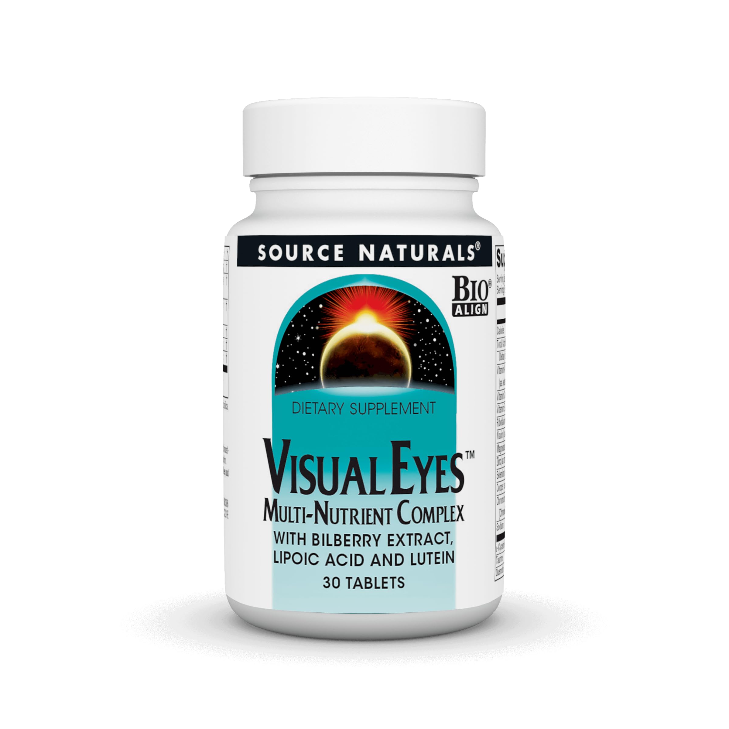 Bottle of Source Naturals Visual Eyes dietary supplement – 30 tablets