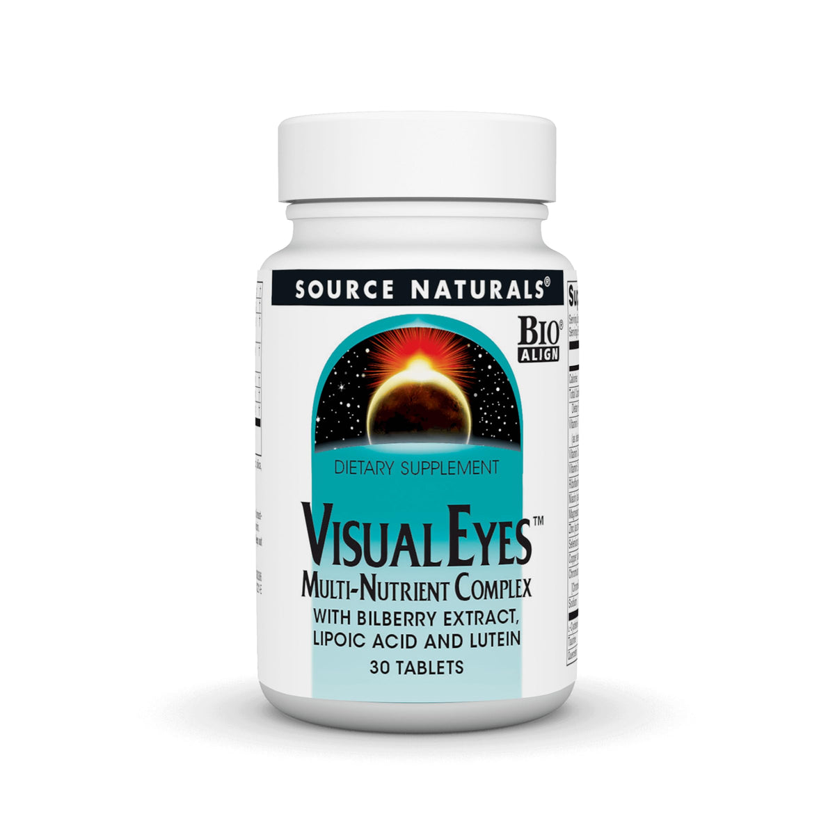 Bottle of Source Naturals Visual Eyes dietary supplement – 30 tablets
