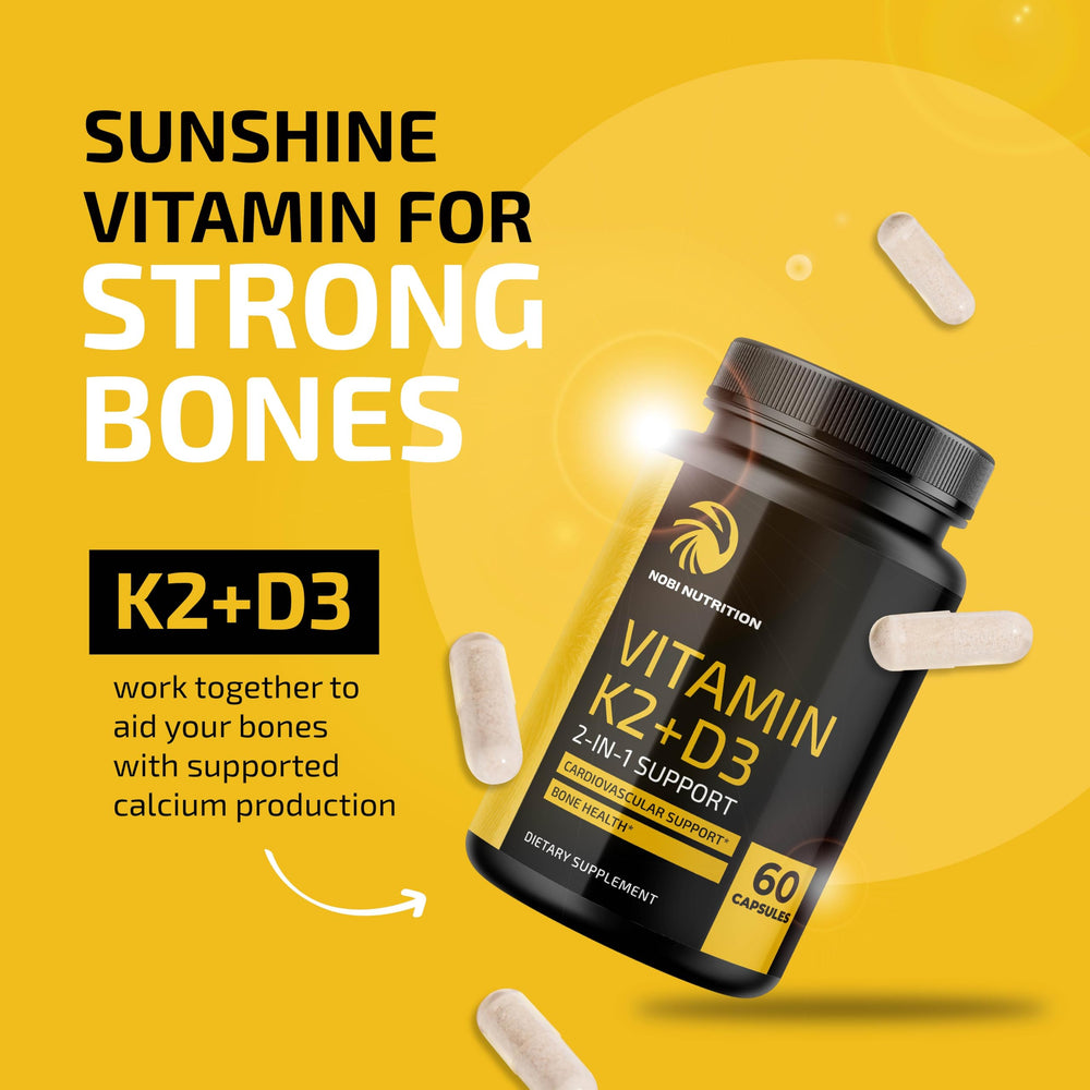 Vitamin D3 K2 5000 IU bottle back label with ingredients