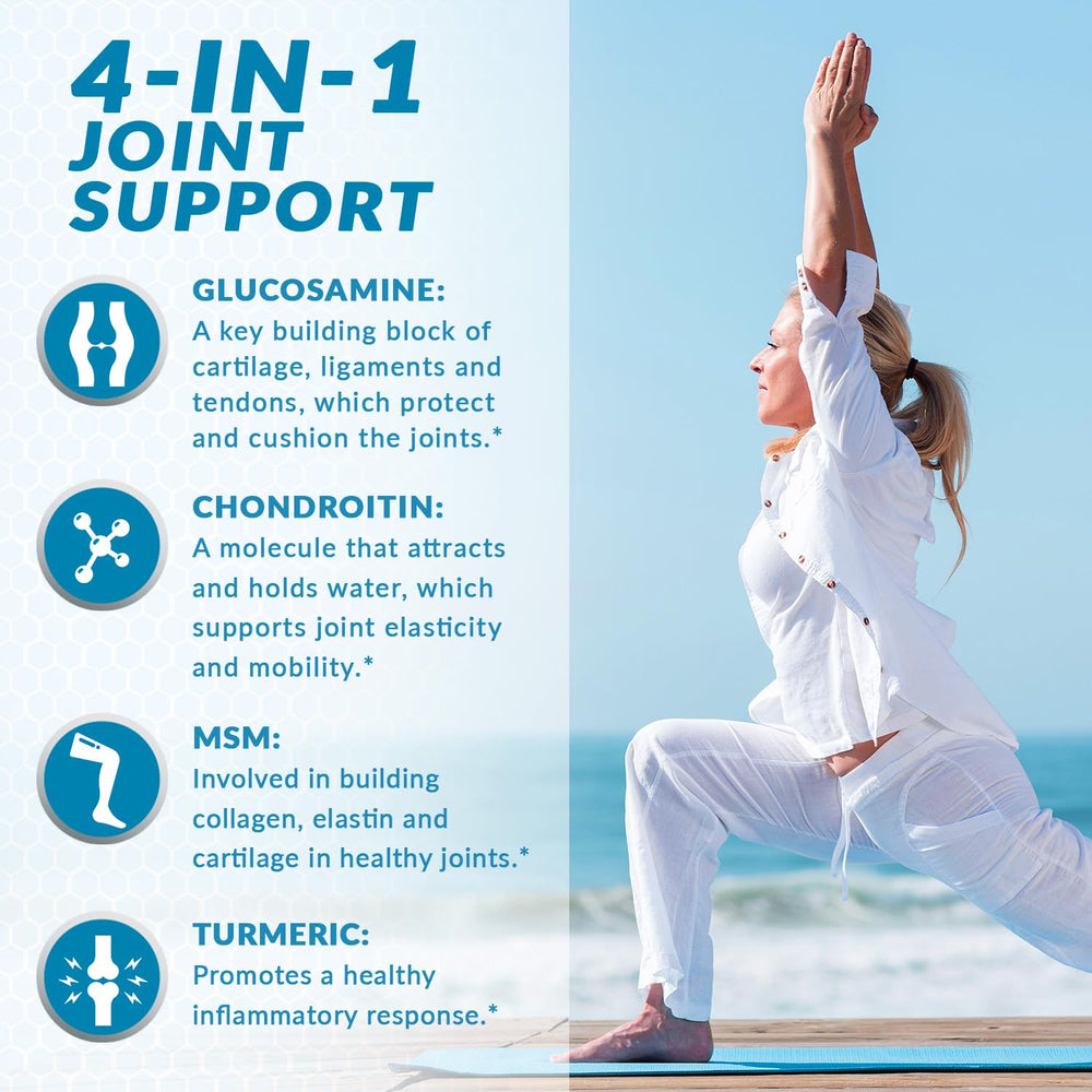 VitaBreeze bottle label highlighting Glucosamine Chondroitin MSM Turmeric