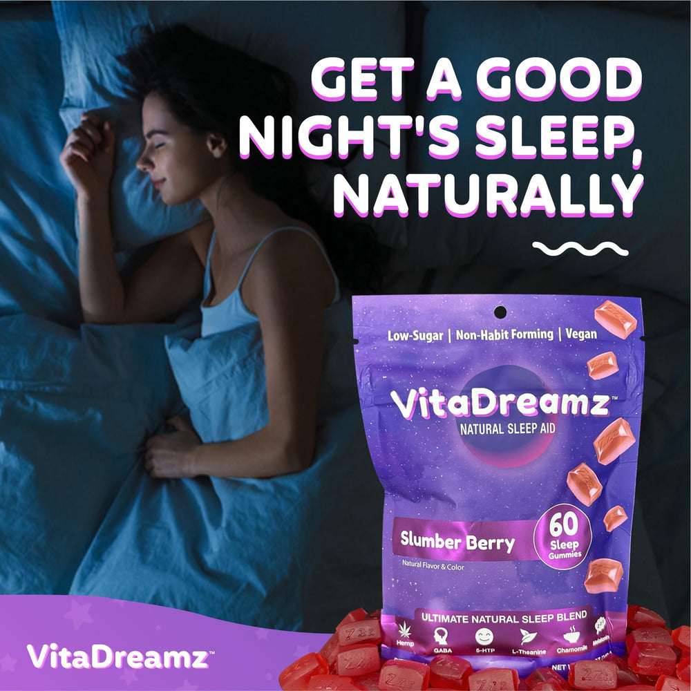 Close-up of Slumber Berry flavored gummy