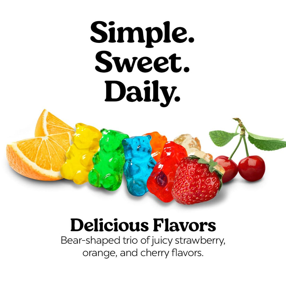 Kids taking daily vitamin gummy routine concept