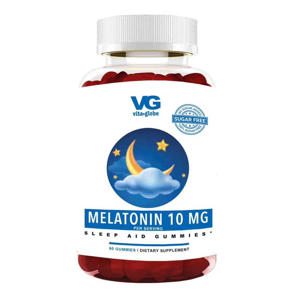 VitaGlobe Melatonin 10mg Gummy bottle on white background