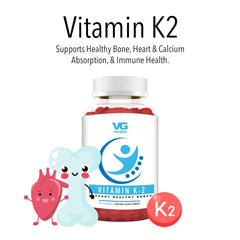 Nutrition facts panel for VitaGlobe Vitamin K2 Gummy 60-count