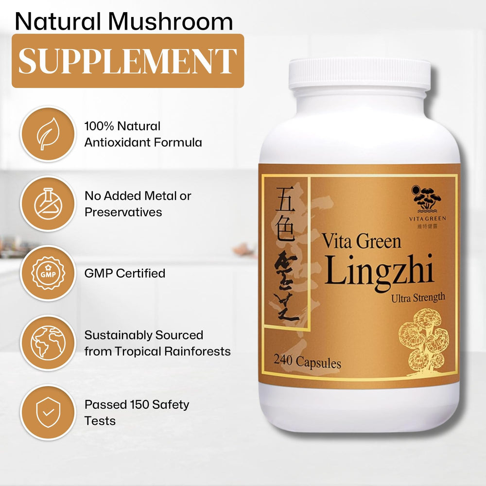 Whole dried Lingzhi mushrooms used for capsules