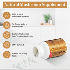 Capsules and bottle on a white background