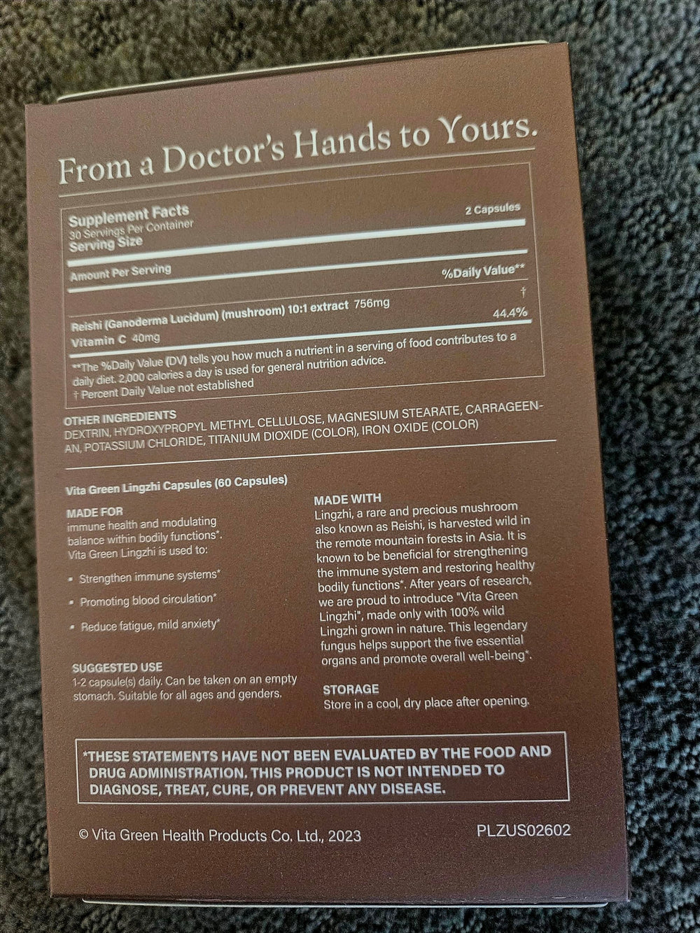 Manufacturing facility with GMP and HACCP certification for Vita Green Lingzhi