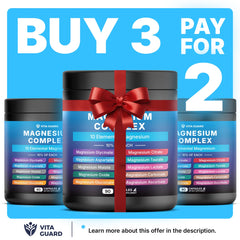 Close-up of product label with 10 magnesium types