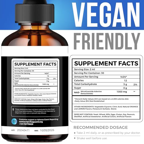 Bottles and dropper showing NAD+ supplement liquid