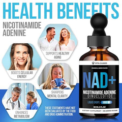 Label reading NAD+ 1000mg on Vita Guard bottle