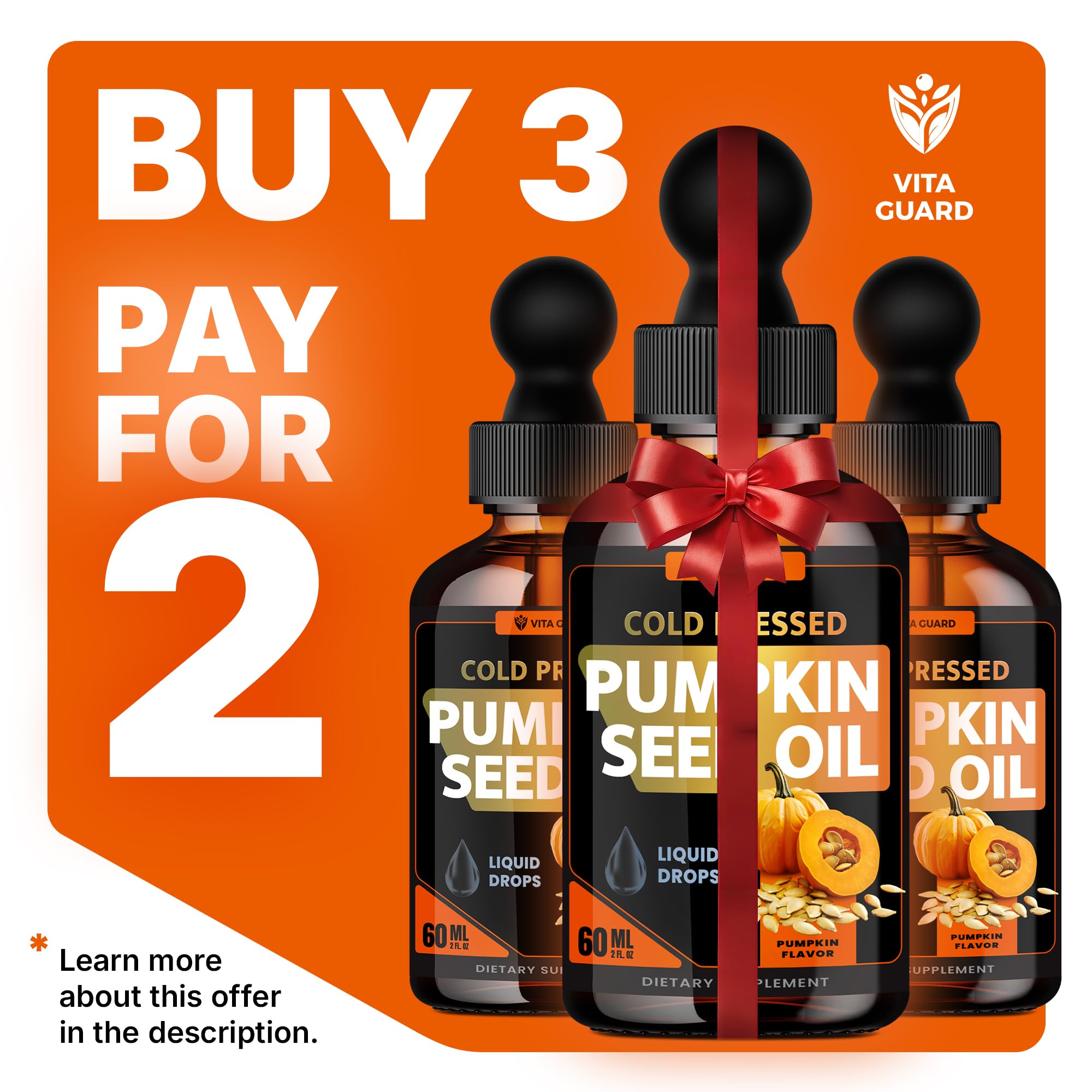 Vita Guard pumpkin seed oil drops 60ml bottle