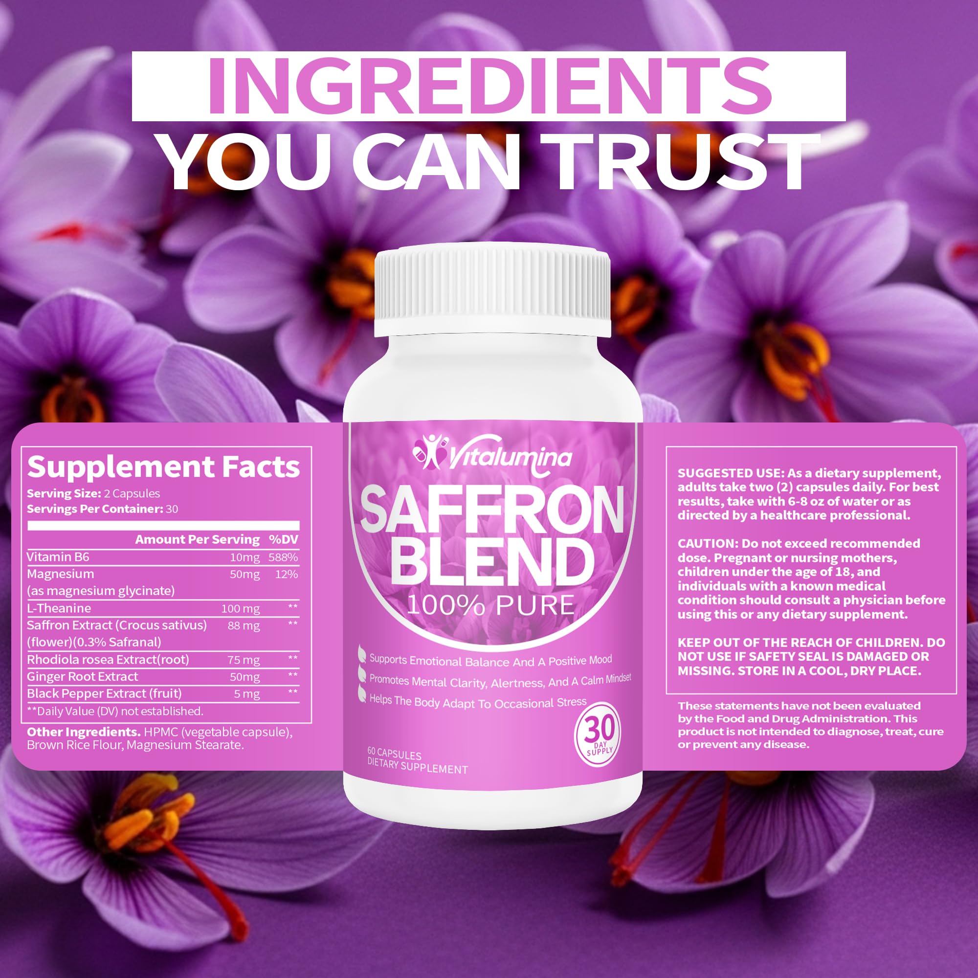 Person working on a laptop with VitaLumina saffron bottle nearby