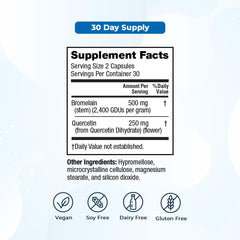 Close-up of label highlighting inflammation support