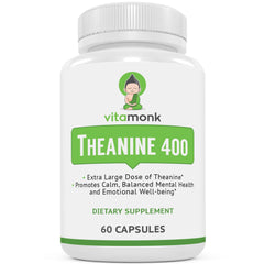 VitaMonk L-Theanine 400mg bottle with 60 capsules
