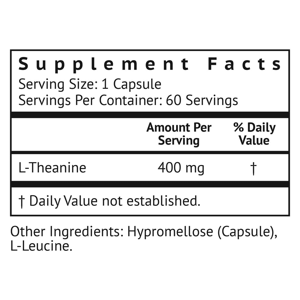 Close-up of L-Theanine 400mg capsules
