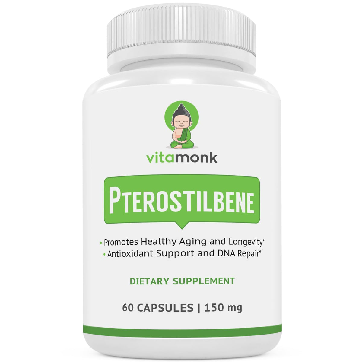 VitaMonk Pterostilbene 150mg bottle front view