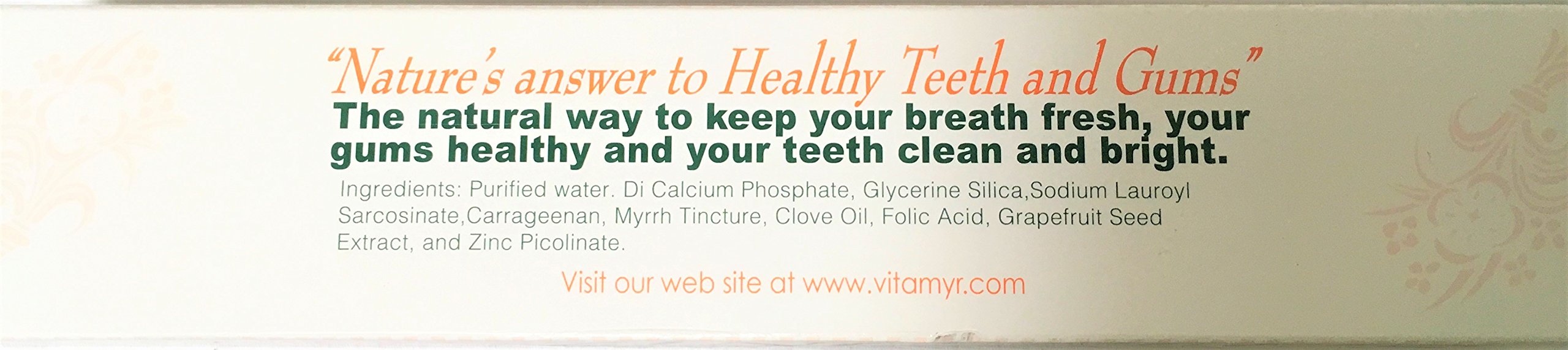 VITA-MYR gluten free vegan packaging details