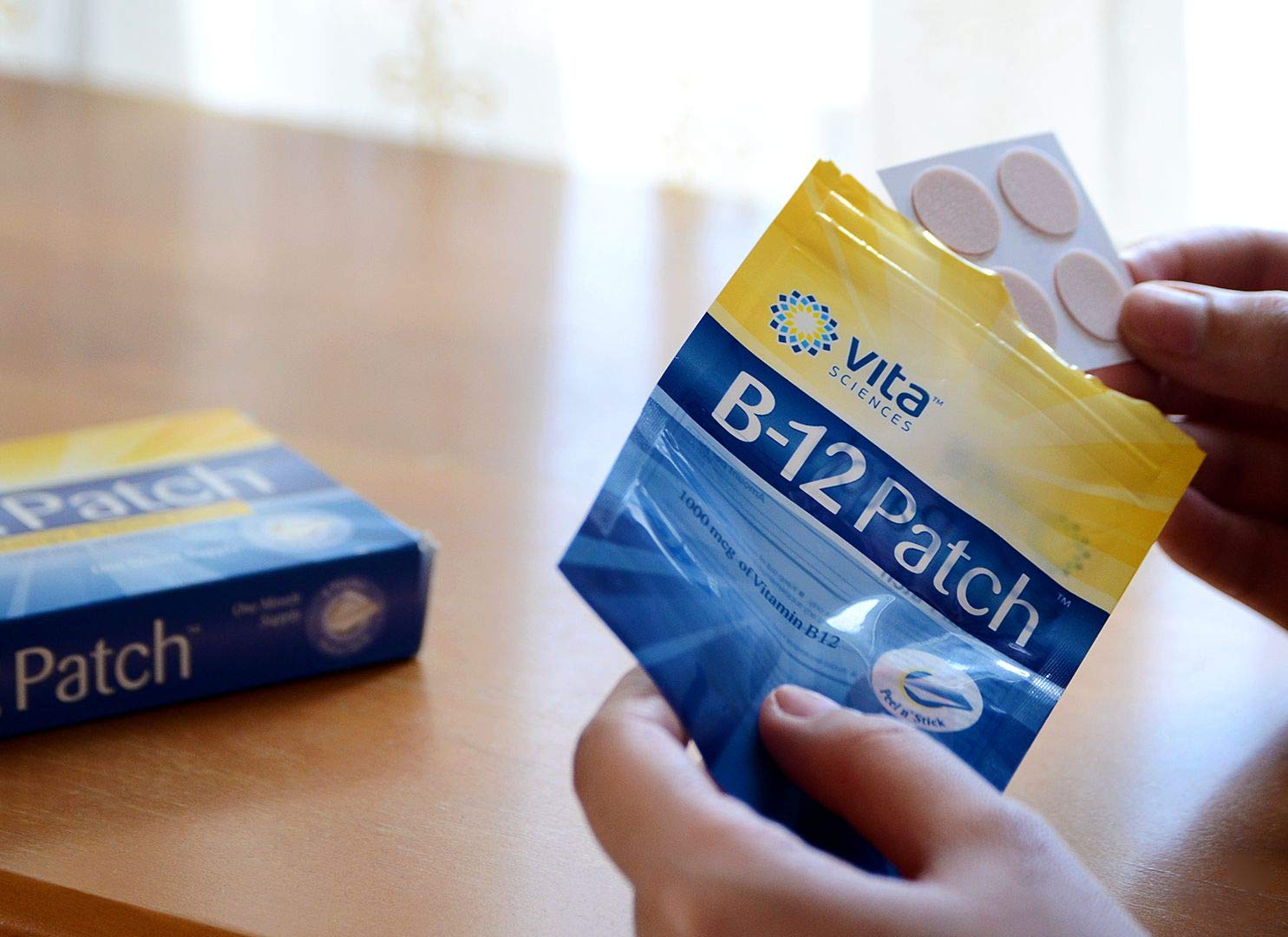 Patch applied to the inner wrist