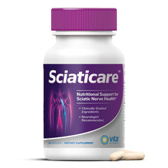 Bottle of Sciaticare nerve soothing supplement with natural R-ALA 40x strength