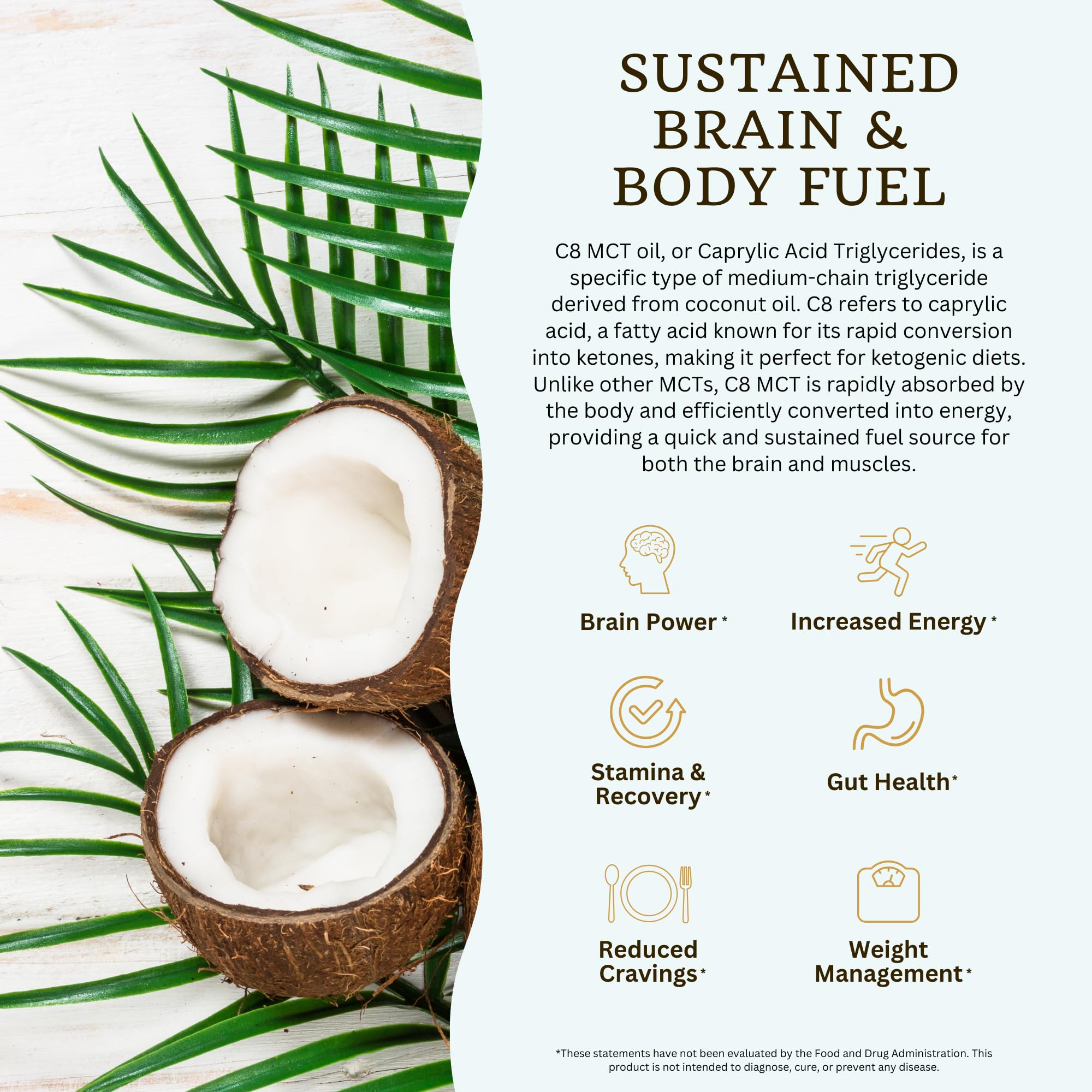 Keto and Paleo friendly lifestyle imagery featuring VitaTradingCo MCT Oil