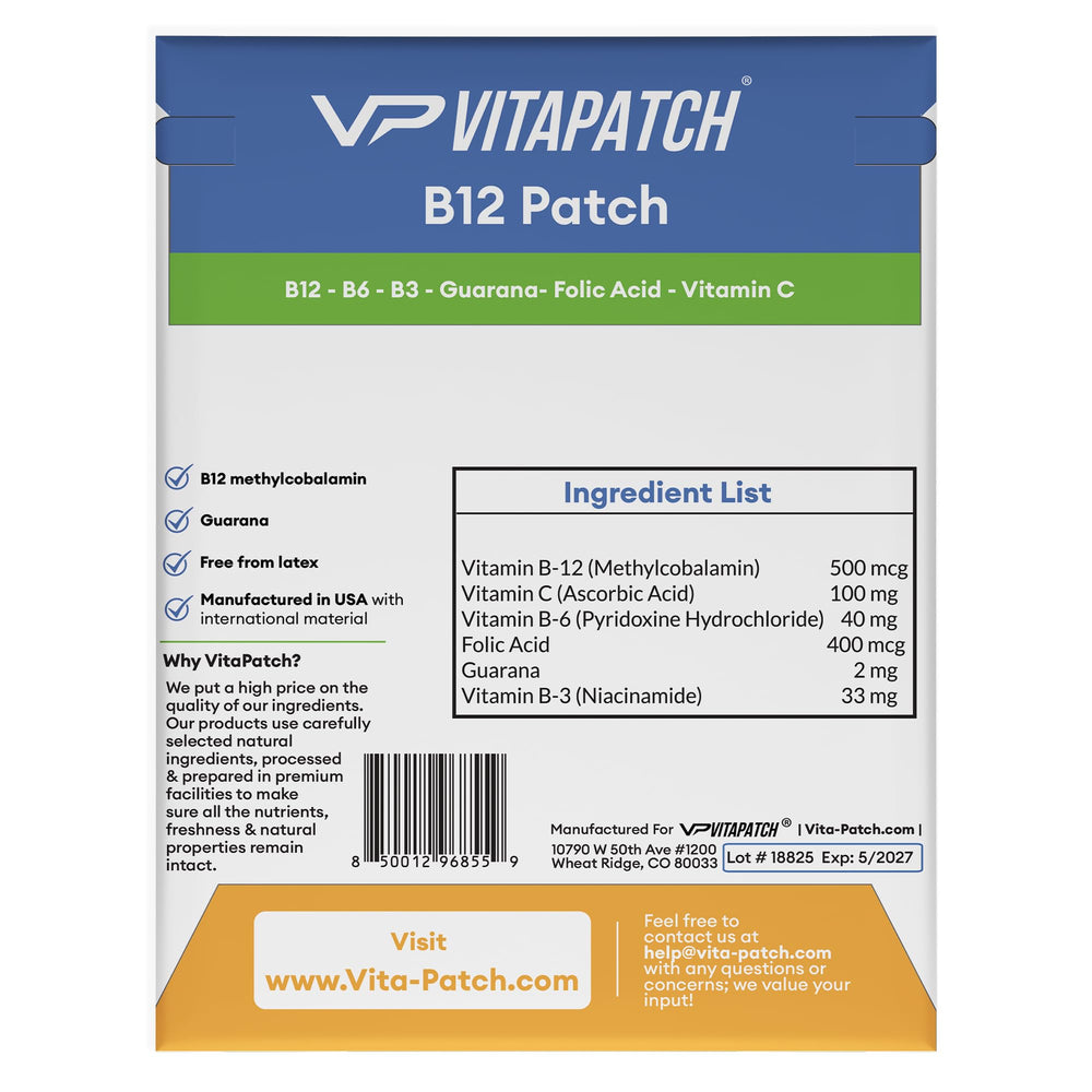 Applying VitaPatch B12 Patch on skin