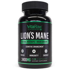 VitaRaw Organic Lions Mane supplement bottle hero image