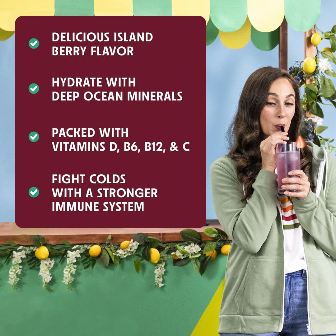 Open stick packet showing powder ready to mix into water