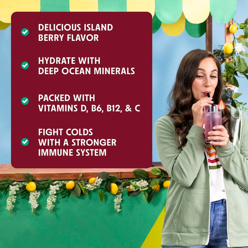 Open stick packet showing powder ready to mix into water