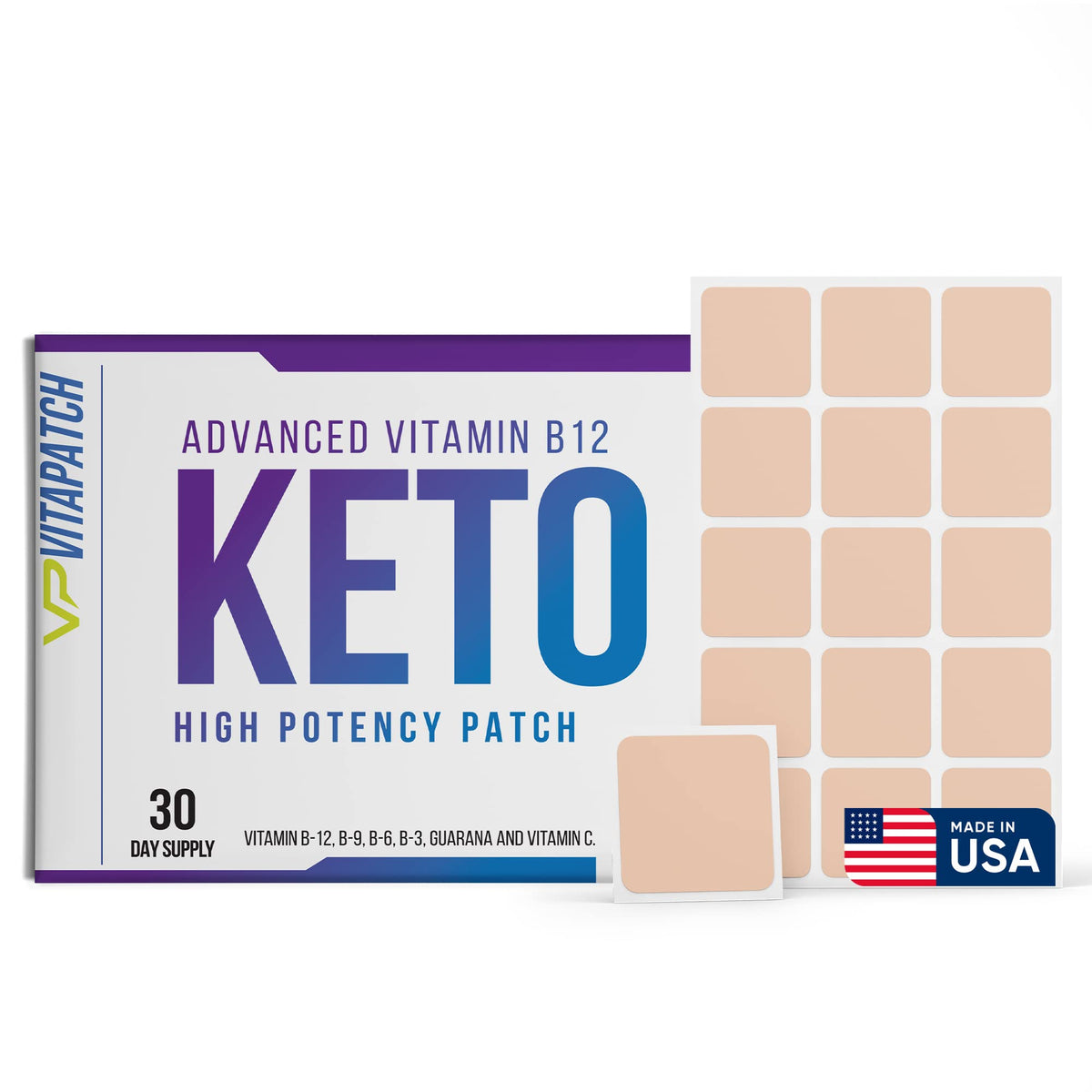 VitaPatch Keto Patch applied to skin for energy
