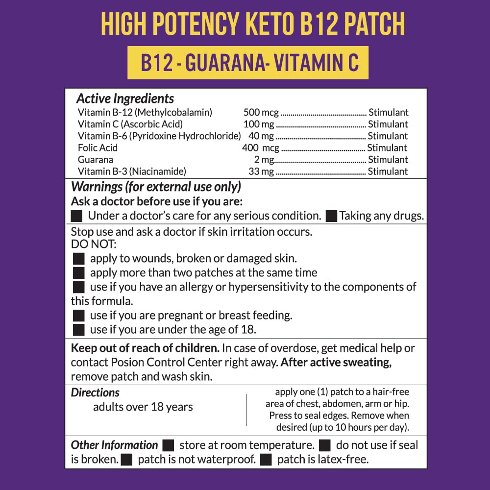Close-up of VitaPatch Keto Patch with B12 and Guarana
