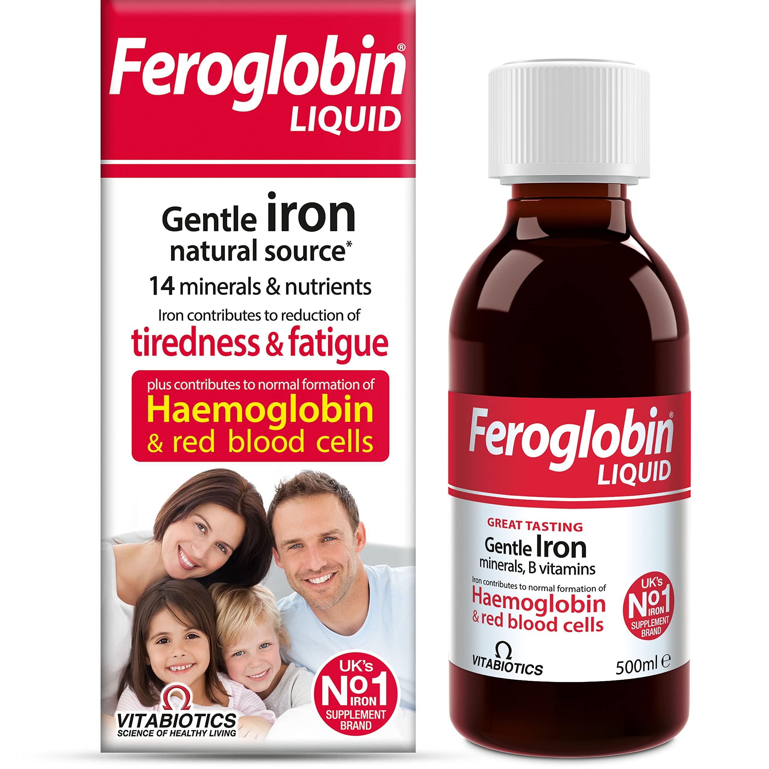 Vitabiotics Feroglobin Liquid 500ml bottle - front view