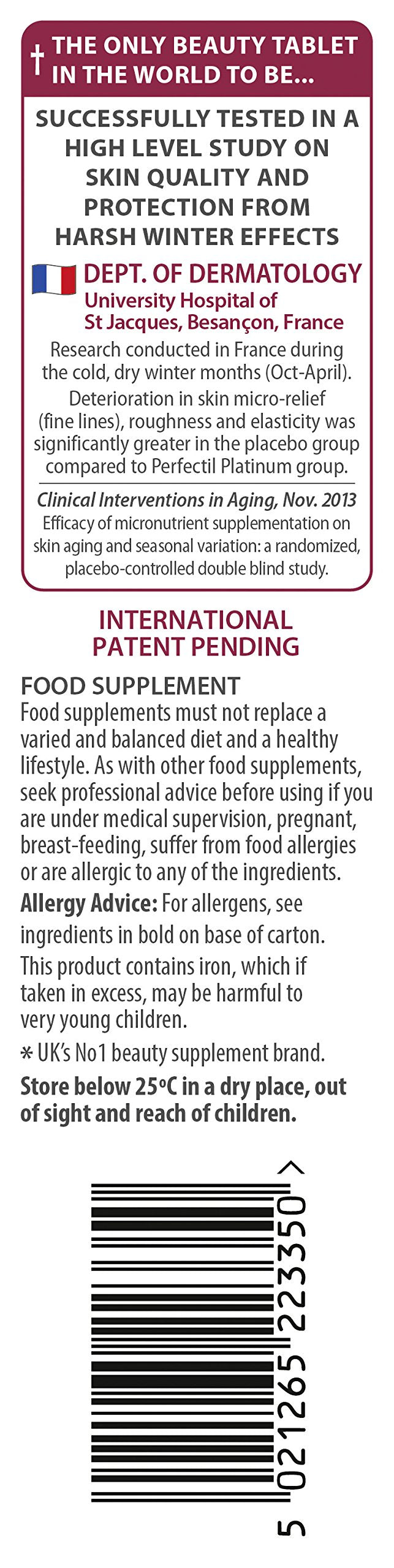 Close-up of Vitabiotics Perfectil Platinum bottle.