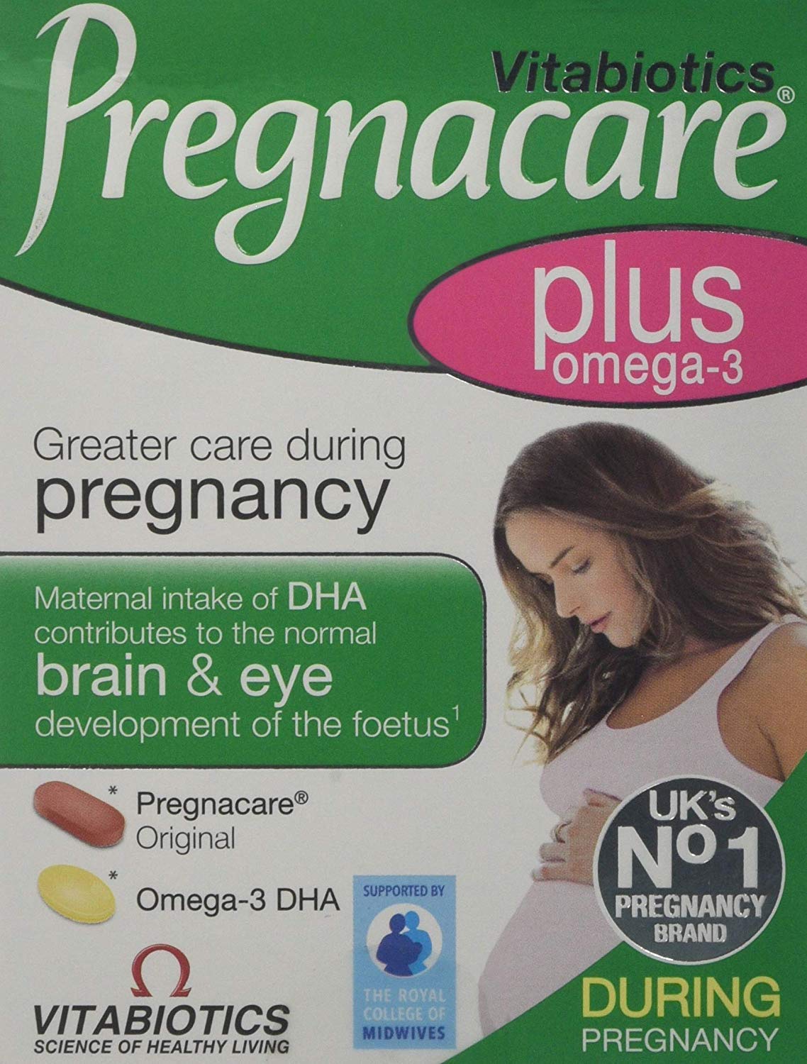 2-pack Vitabiotics Pregnacare Plus Omega 3 box showing 112 tablets/capsules