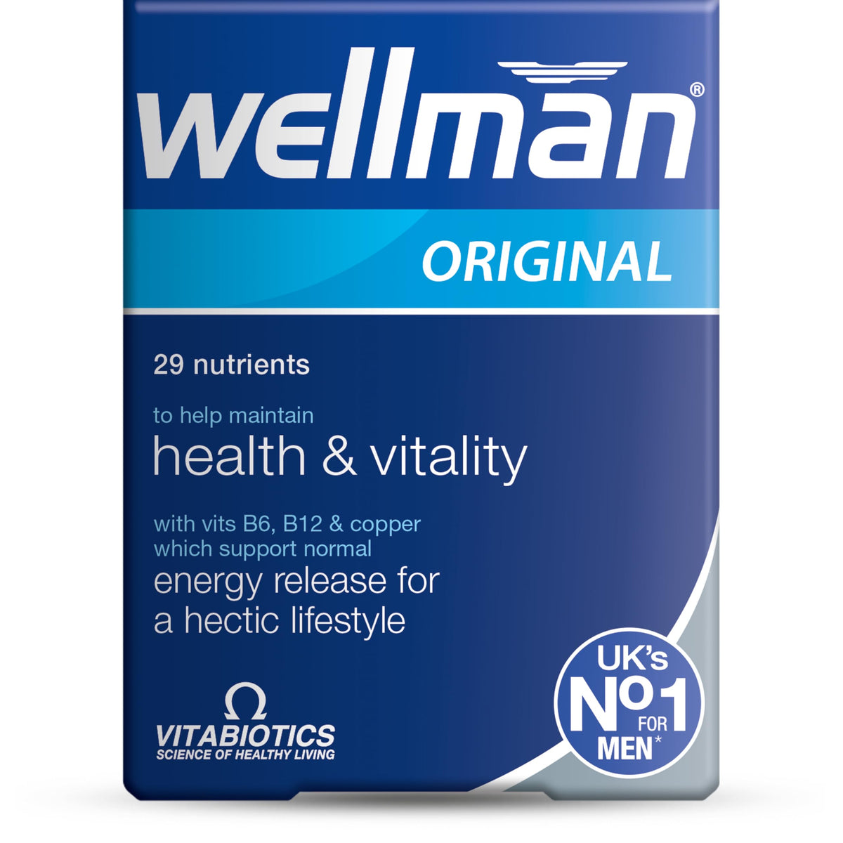 Vitabiotics Wellman 30 tablets bottle – front view