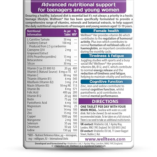 Close-up of Wellteen Her tablets for teens