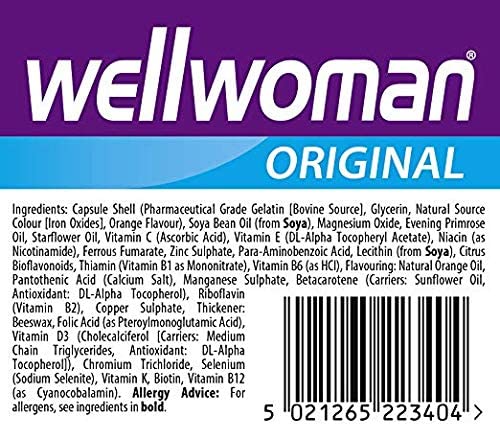 Vitabiotics Wellwoman manufacturer information label