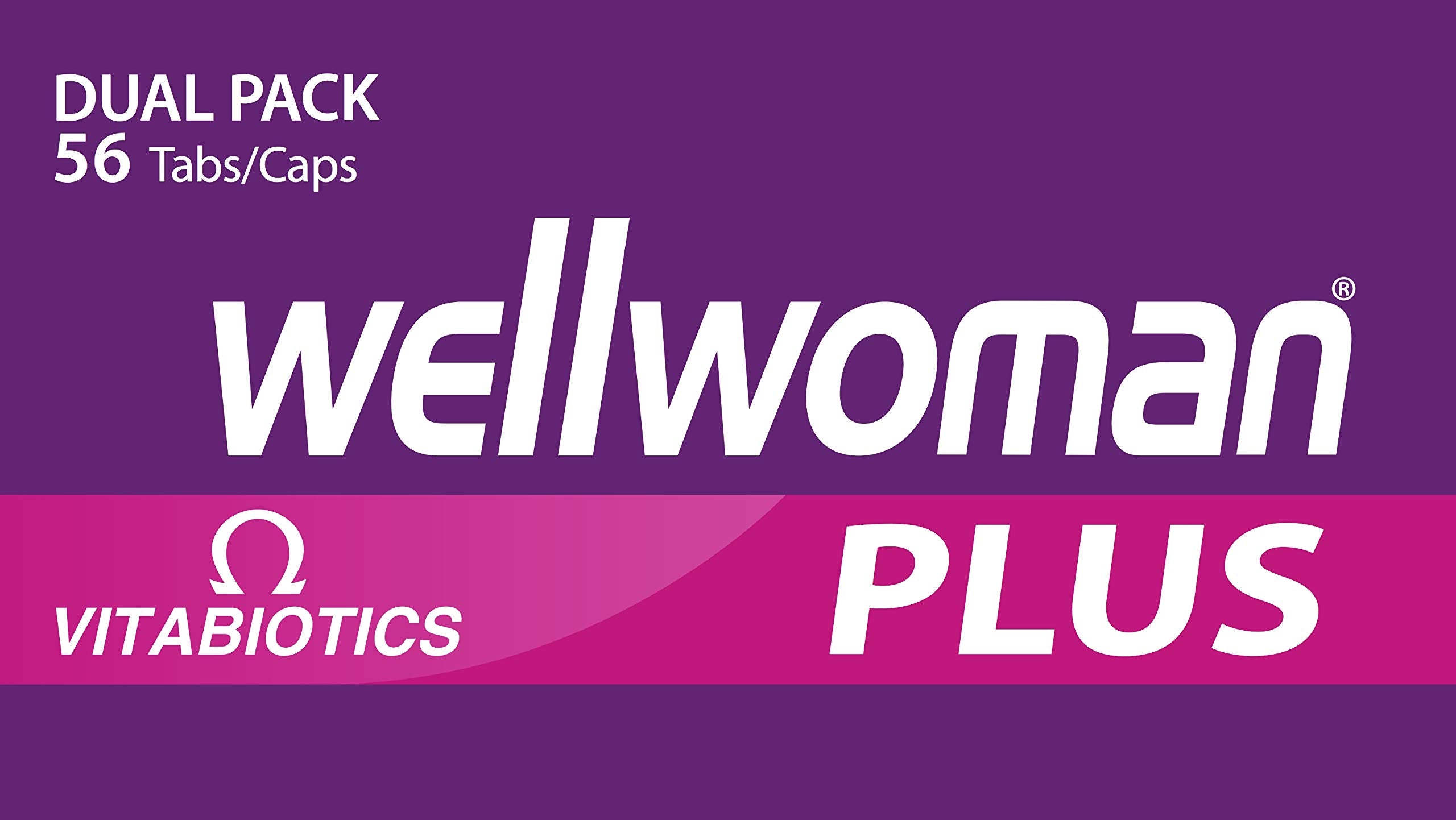 Nutrition information panel on Wellwoman Plus packaging