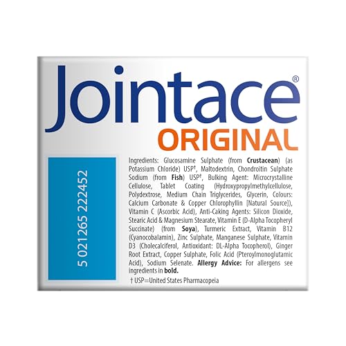 Ingredients information table on Jointace packaging