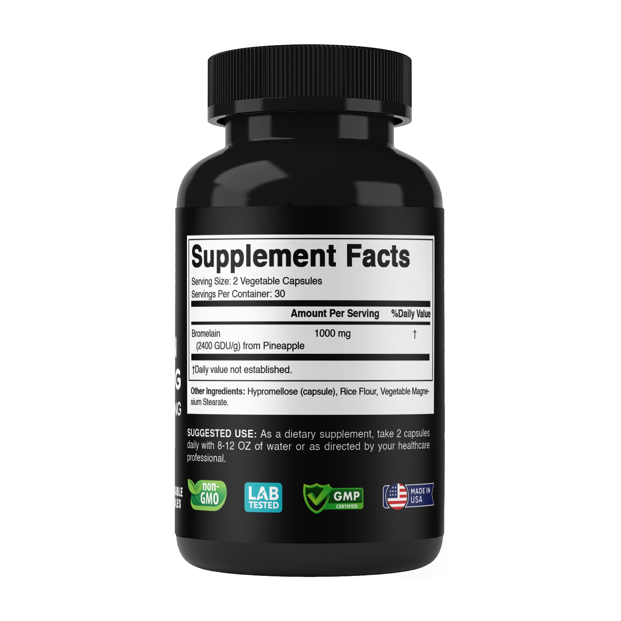 Ingredients label of Vitabod Bromelain