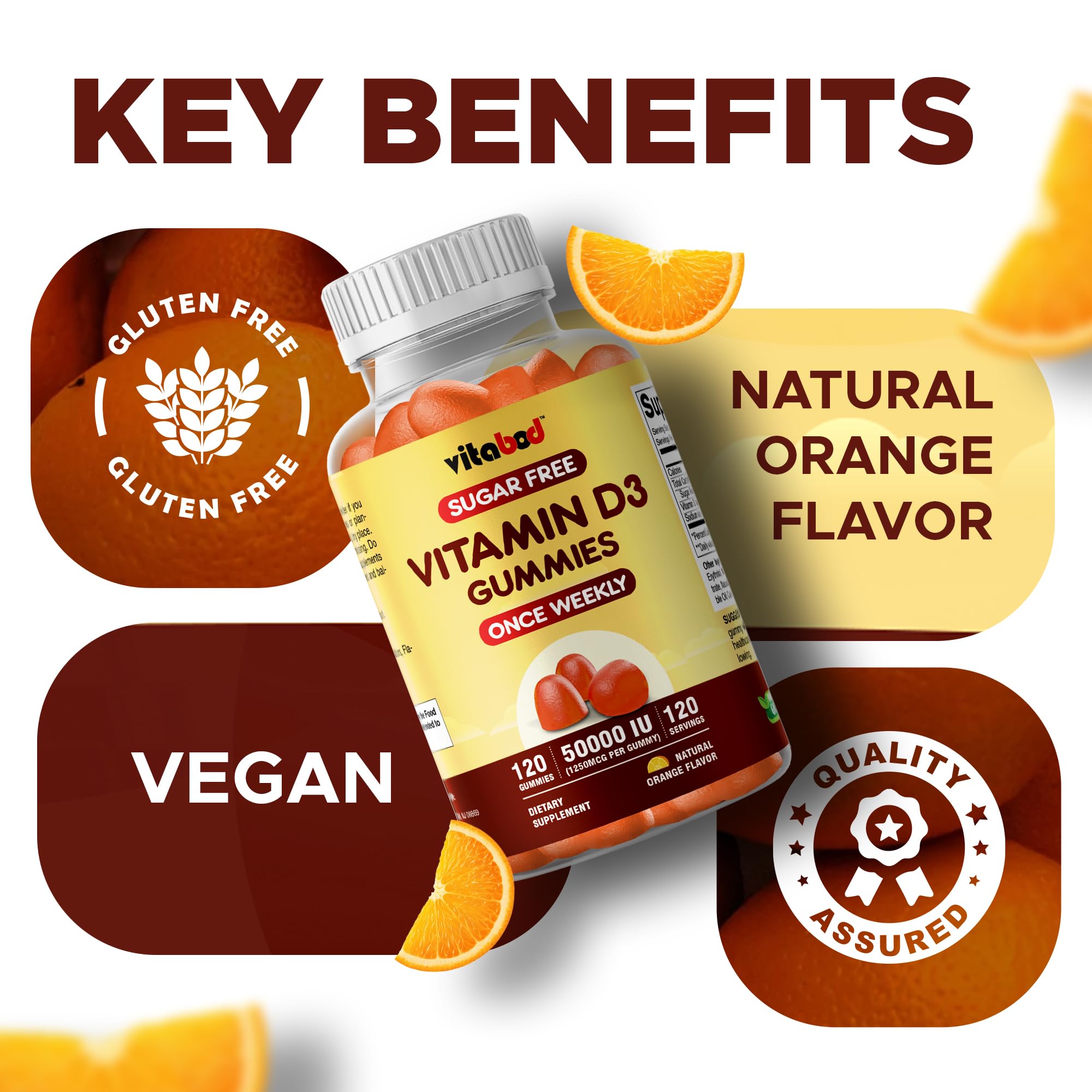 Serving size and dosage information for Vitabod D3 Gummies