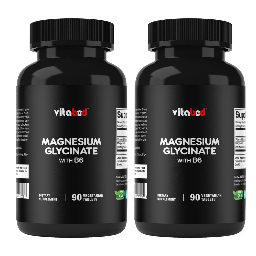 Close-up of Vitabod Magnesium Glycinate tablets